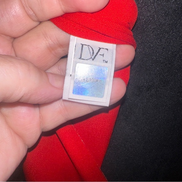 Diane von Furstenberg Sophia Dress Size 6 Silk Halter Gown Poppy Red Strappy - Picture 16 of 16